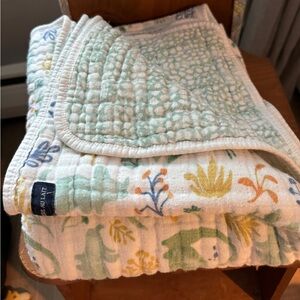 Bebe Au Lait Toddler muslin blanket- dinosaur/leaf